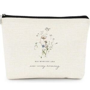 EXUQO Bible Verse Makeup Bag Cream 7.5"× 10"